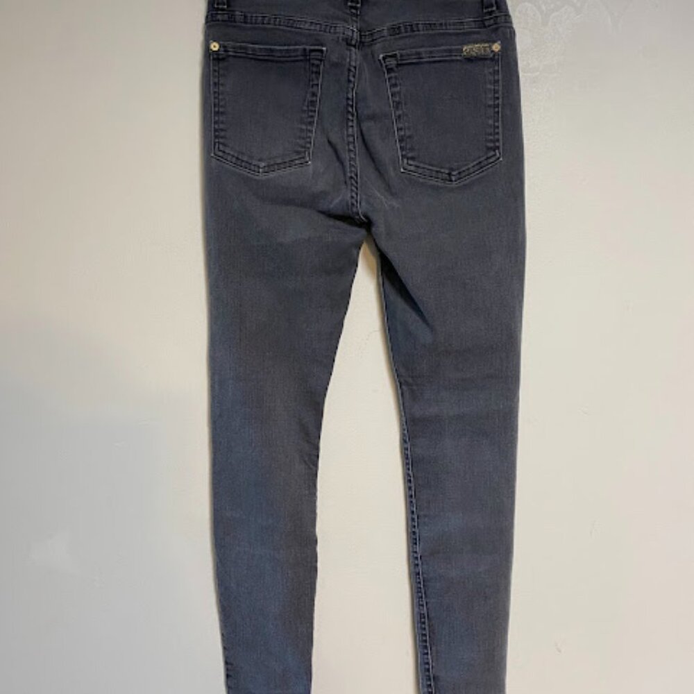 7 For All Mankind The High Waist Washed Black Women's Ankle Skinny Jeans Size 27 - Picture 8 of 12